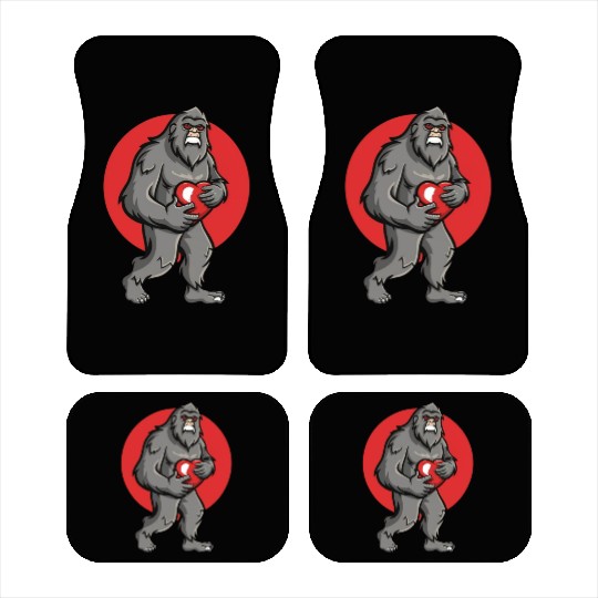 bigfoot heart valentines day Car Mats