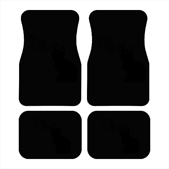 Black Cat Lover Skeleton Hand Boop Car Mats