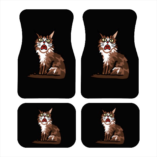 Maine Cat - Grumpy or Surprised Expression Car Mats