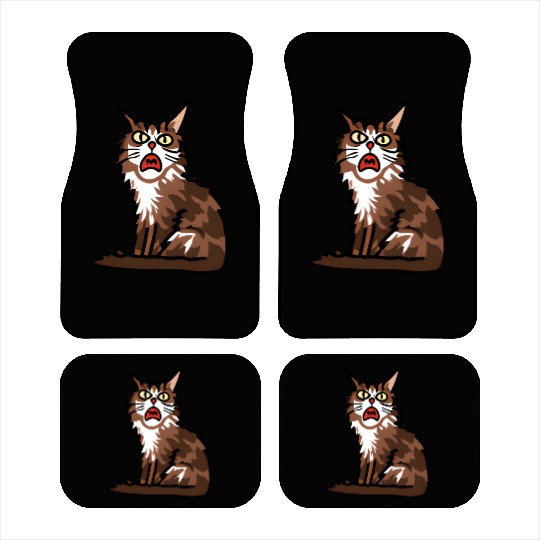 Maine Cat - Grumpy or Surprised Expression Car Mats