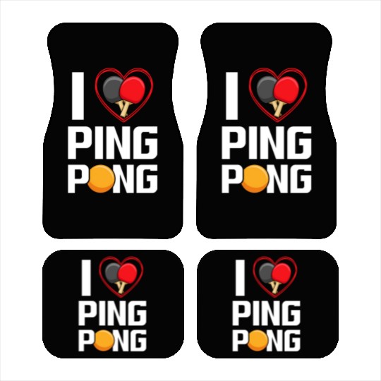 I Love Ping Pong Paddle Racket Sports Table Tennis Car Mats