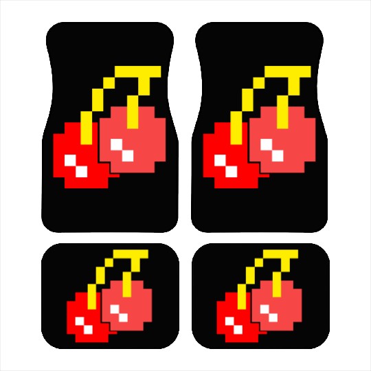 8 Bit Pixel Cherries 80s Video Game Halloween Car Mats