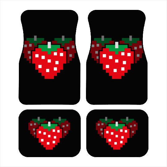 8 Bit Pixel Strawberry 80s Video Game 100 Days of Car Mats