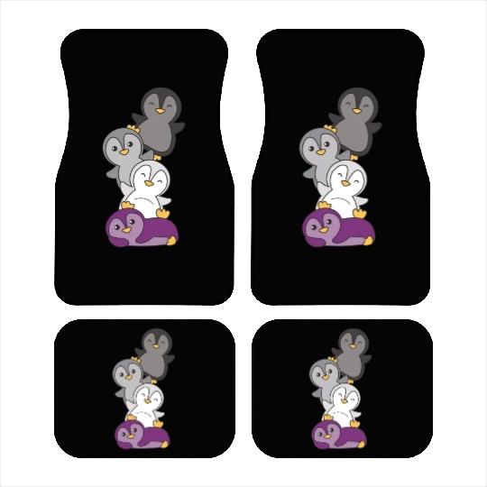 Asexual Flag Pride Lgbtq Cute Penguin Bunch Car Mats