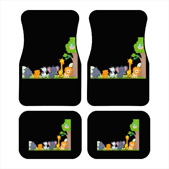 Multi zoo animals lion giraf elephant Car Mats