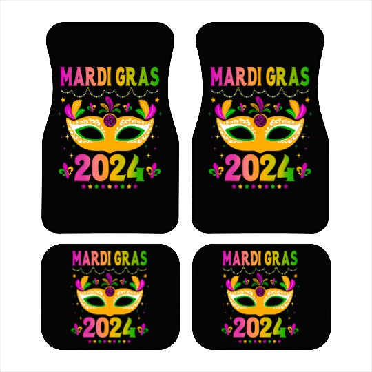 Mardi Gras 2024 Funny Mardi Gras Mask Costume Car Mats