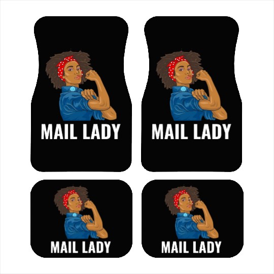 African American Postal Worker Mail Lady Funny Car Mats
