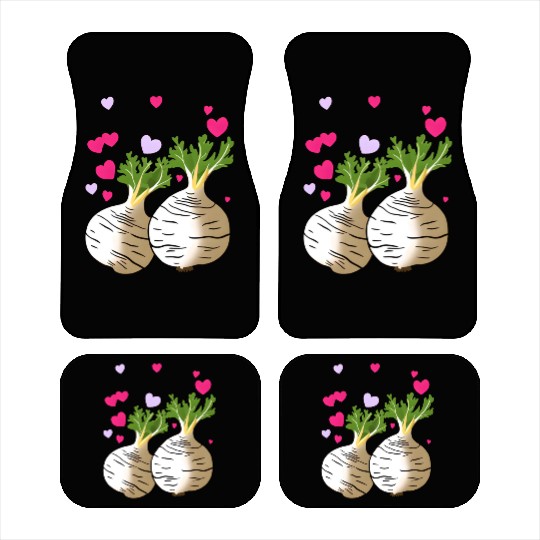 Turnip Love Hearts Valentine's Day Car Mats