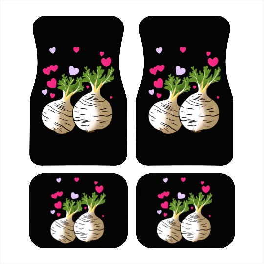 Turnip Love Hearts Valentine's Day Car Mats