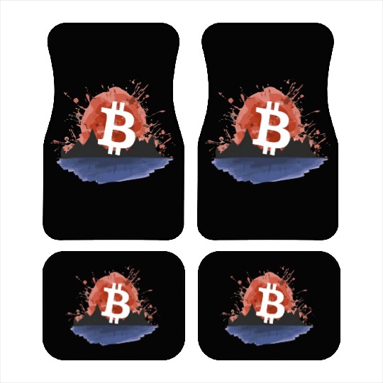 Bitcoin Japonese Ink Sunset Serenity Car Mats