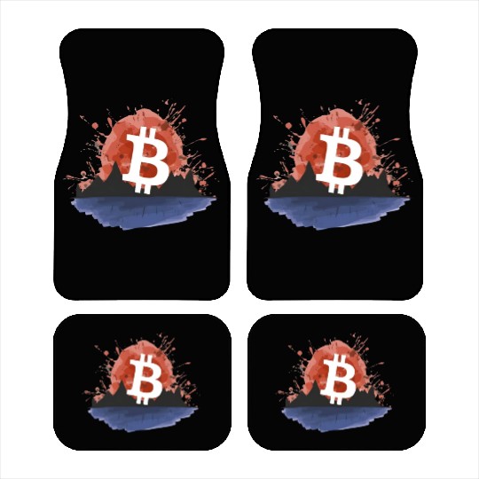 Bitcoin Japonese Ink Sunset Serenity Car Mats