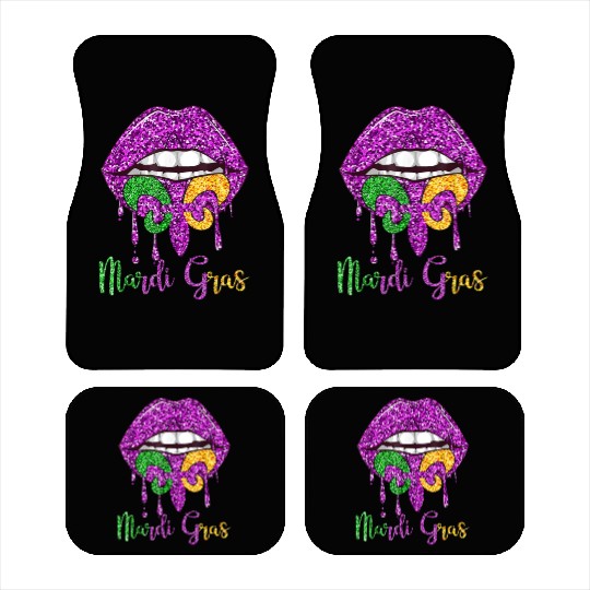 Dripping Mardi Gras Car Mats