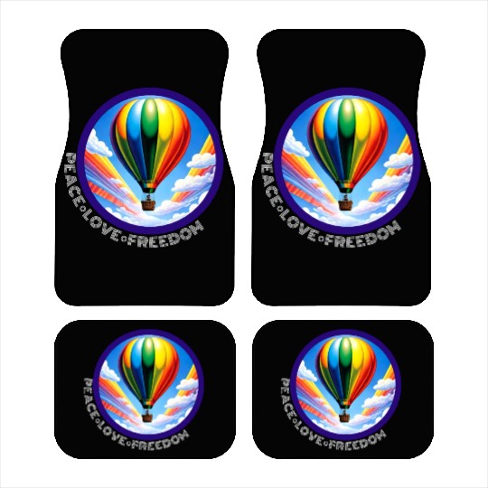 Peace Love Freedom Ballon Car Mats