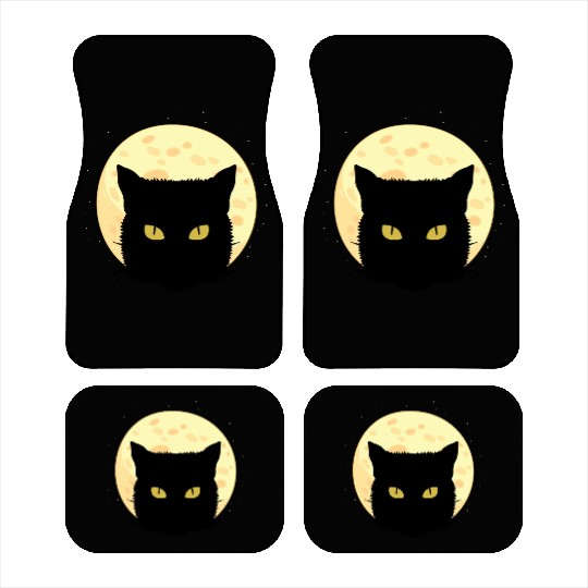 Cat Full Moon Cat Owner Gift Car Mats