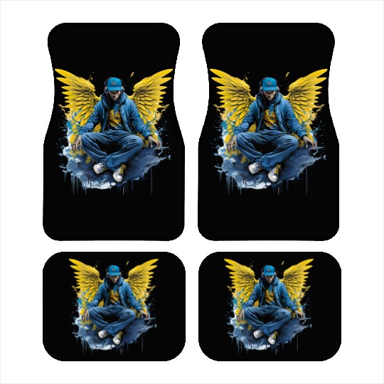 Urban Angel Wings DJ Graphic Stylish Streetwear Car Mats