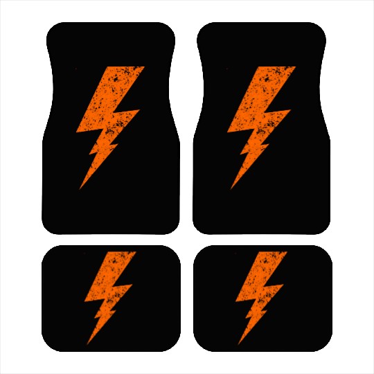 orange Bolt Lightning | Bolt Graphic Car Mats
