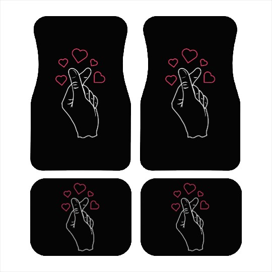 K-Pop Love K-Drama Korean Finger Heart Car Mats