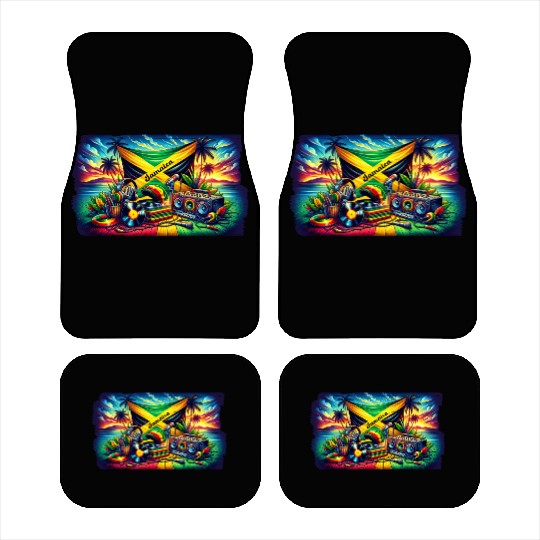 Jamaica Caribbean Reggae Music Design Car Mats
