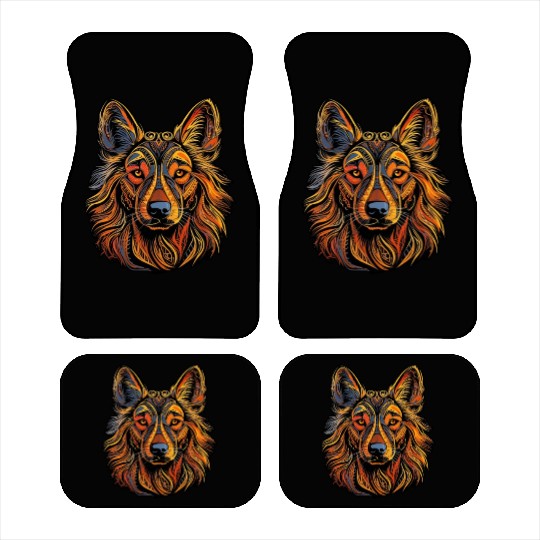 German Shepherd Funny Dog Halloween Costume Trick Car Mats