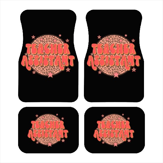 Retro Groovy Leopard Teacher Assistant Car Mats