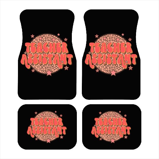 Retro Groovy Leopard Teacher Assistant Car Mats