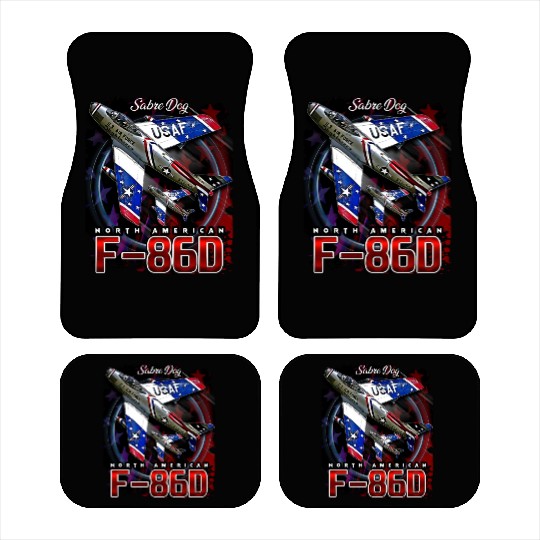 F86D Sabre Dog Vintage Us Air Force Fighter Aircra Car Mats