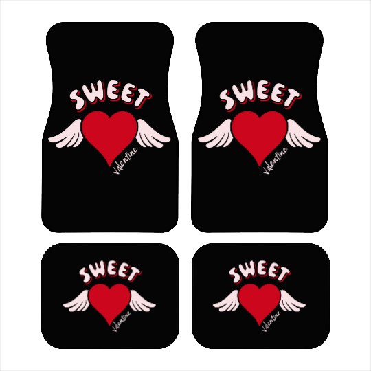 Sweet Valentine Valentine's Day Heart Cupid Wings Car Mats