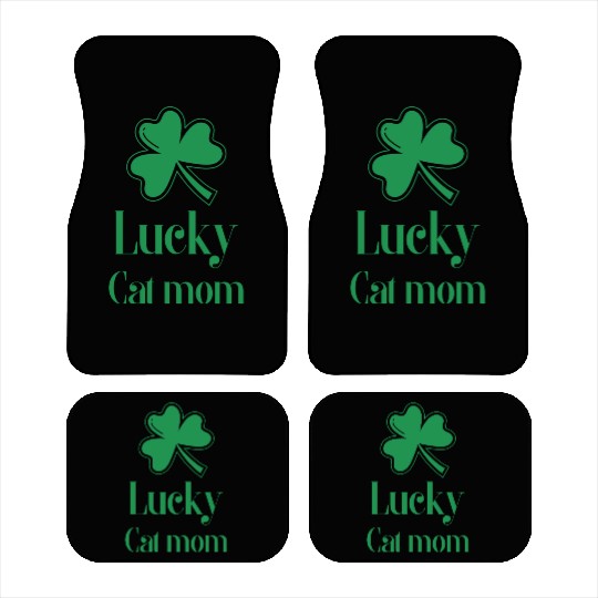 Lucky Cat Mom St Patrick's Day Car Mats