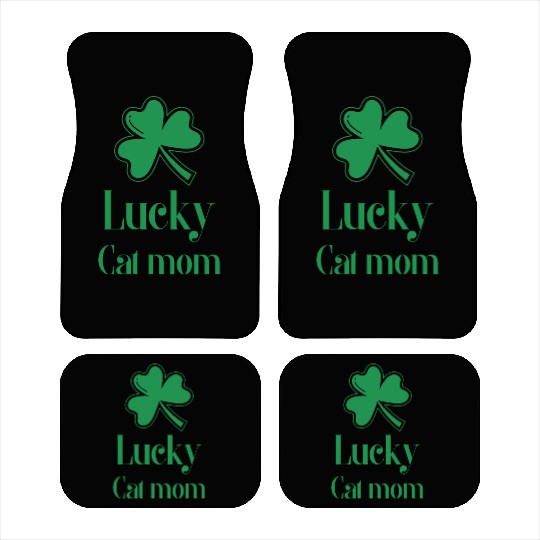 Lucky Cat Mom St Patrick's Day Car Mats