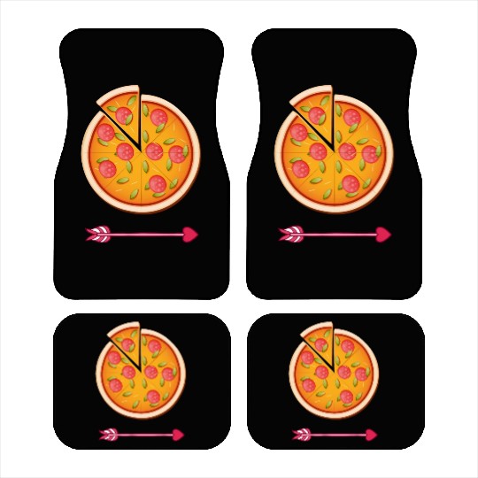 PIZZA is my valentine - Arrow Pointing Left Car Mats