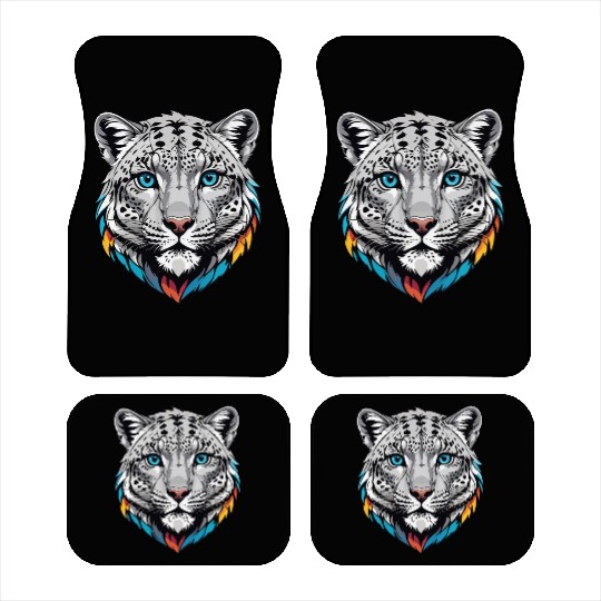 Majestic Snow Leopard Portrait - Exotic Wildlife Car Mats