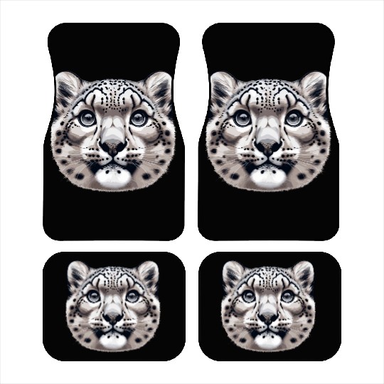 Snow Leopard Leopard White Leopard Car Mats