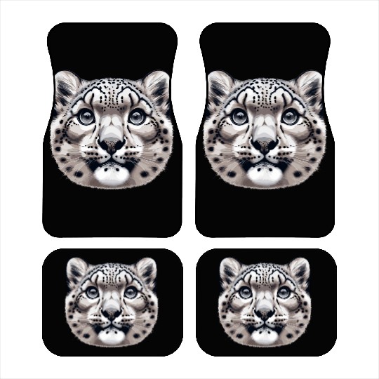 Snow Leopard Leopard White Leopard Car Mats