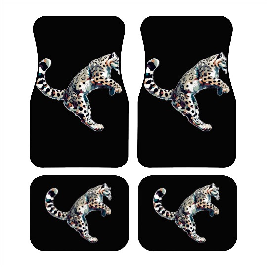 Snow Leopard Leopard White Leopard Car Mats