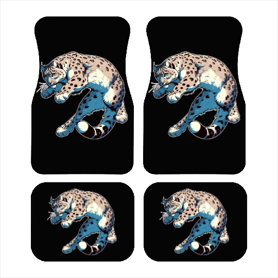 Snow Leopard Leopard White Leopard Car Mats