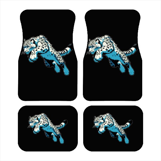 Snow Leopard Leopard White Leopard Car Mats