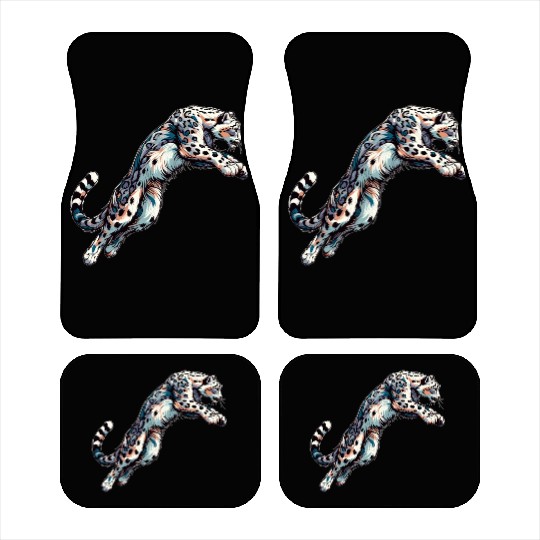 Snow Leopard Leopard White Leopard Car Mats