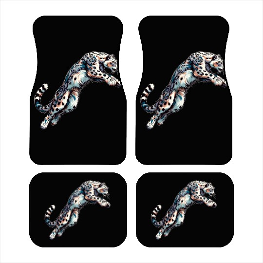 Snow Leopard Leopard White Leopard Car Mats