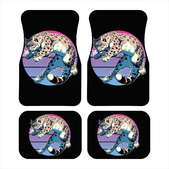 Snow Leopard Leopard White Leopard Car Mats