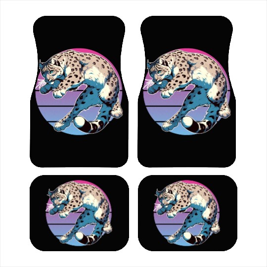 Snow Leopard Leopard White Leopard Car Mats