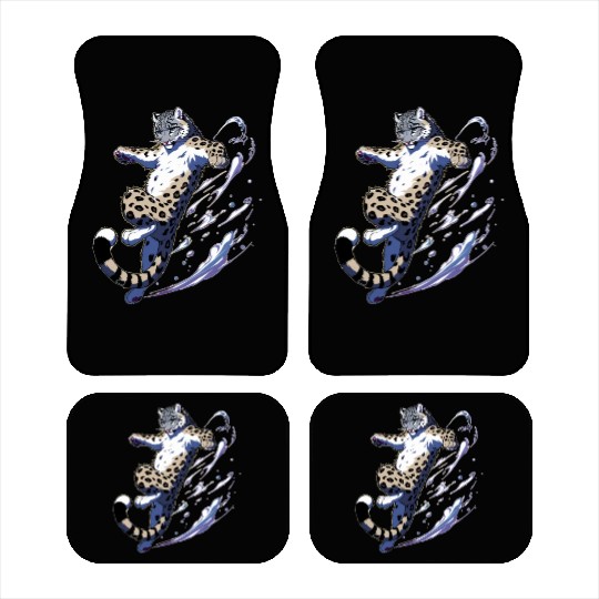Snow Leopard Leopard White Leopard Car Mats