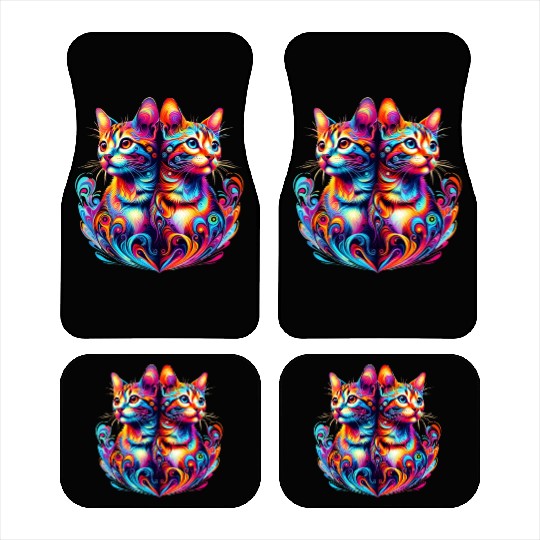 Bengal Kittens Colorful Cats Car Mats