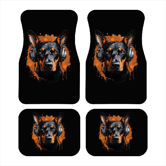 Doberman natural ears Car Mats