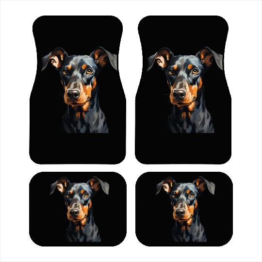 Doberman natural ears Car Mats