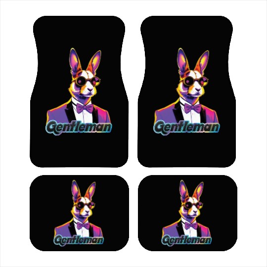 Pop Art Playboy Rabbit Gentleman Cyberpunk Bunny Car Mats