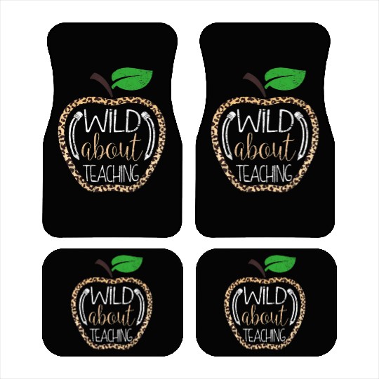Wild About Teaching Leopard Print School Teacher Car Mats
