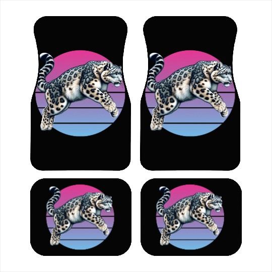 Snow Leopard Leopard White Leopard Car Mats