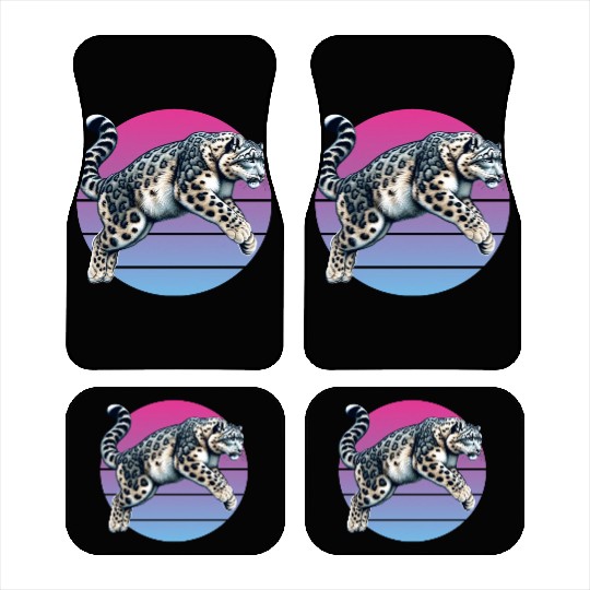 Snow Leopard Leopard White Leopard Car Mats