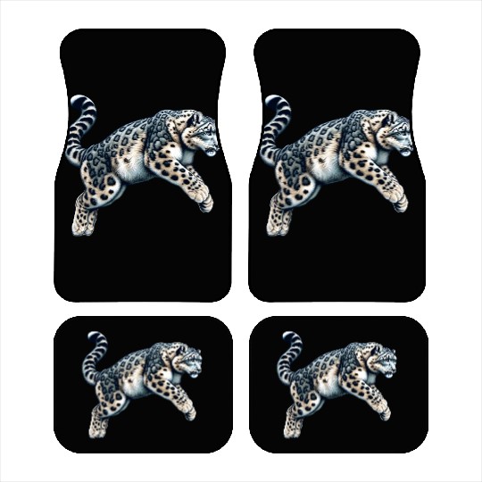 Snow Leopard Leopard White Leopard Car Mats