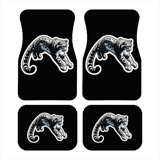 Snow Leopard Leopard White Leopard Car Mats
